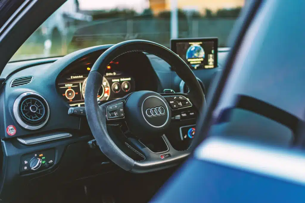 Interior design of an Audi car model.